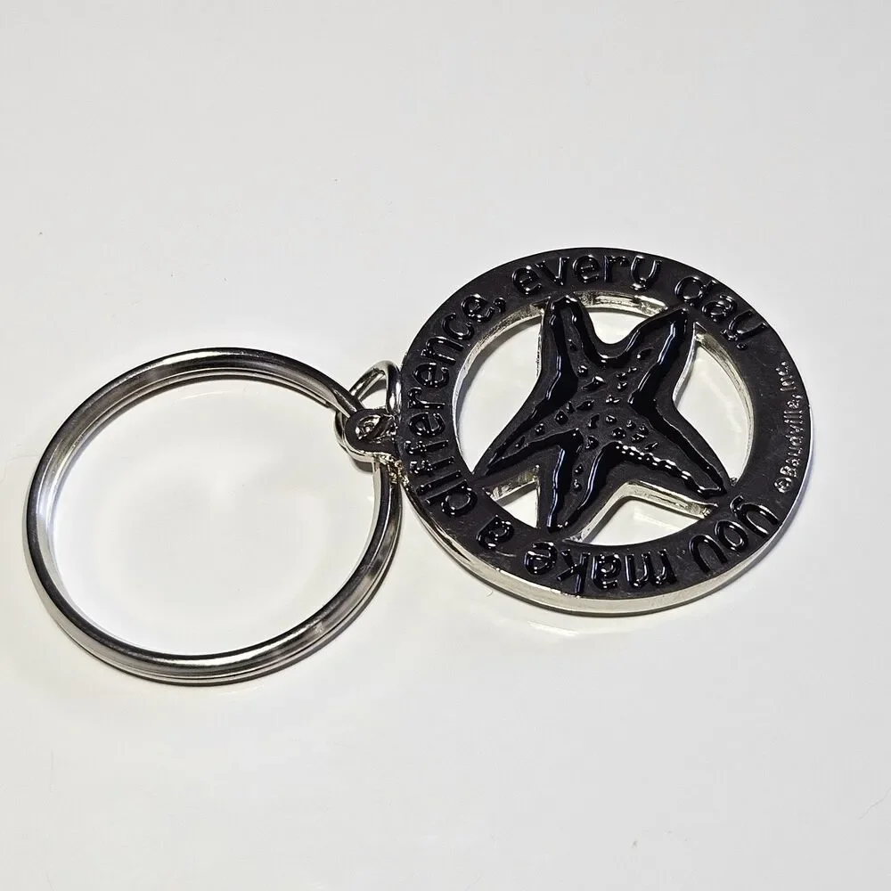 Baudville, Inc. Silver Tone Starfish You Make A Difference Every Day Keychain